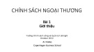 Bài giảng Chính sách ngoại thương: Bài 1 - Ari Kokko